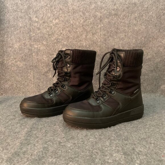 Cougar Women's Vergio Always Waterproof Black Pull up Lace Up Winter Boots - Picture 8 of 14